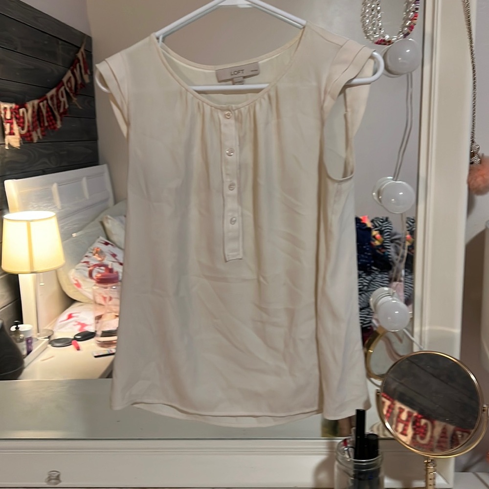 Cream Blouse Tank Top